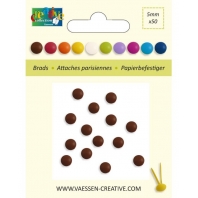 Vaessen Creative - Brads 5 mm Chocolade 50 stuks