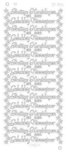 Prettige kerstdagen gelukkig nieuwjaar platinum - Zilver  CD3016Z