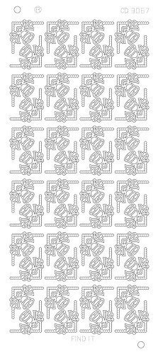 X-mas bells corners Platinum - Goud    CD3067G